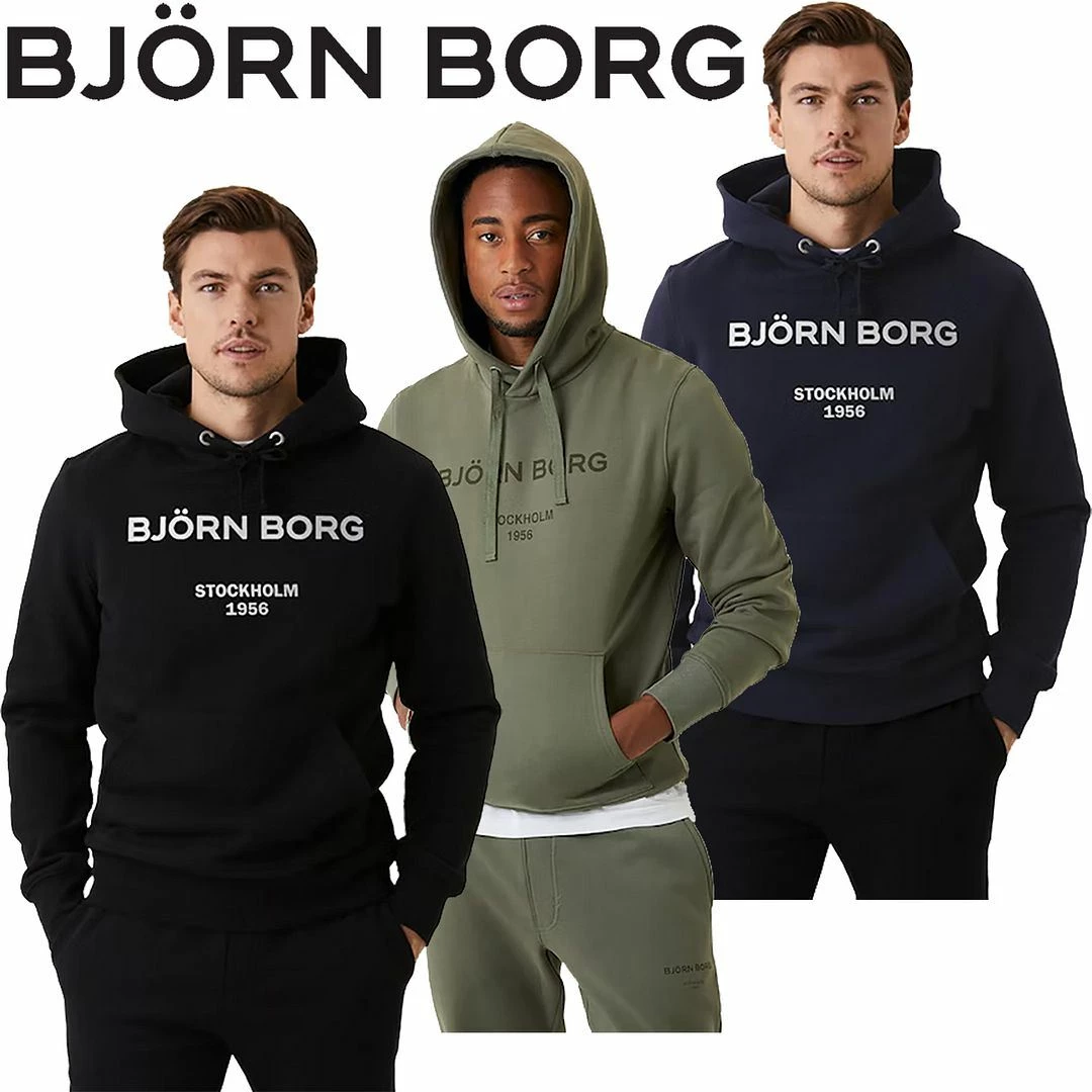 Bjorn Borg Mens Essential Hooded Soft Fleece Cotton Hoodie