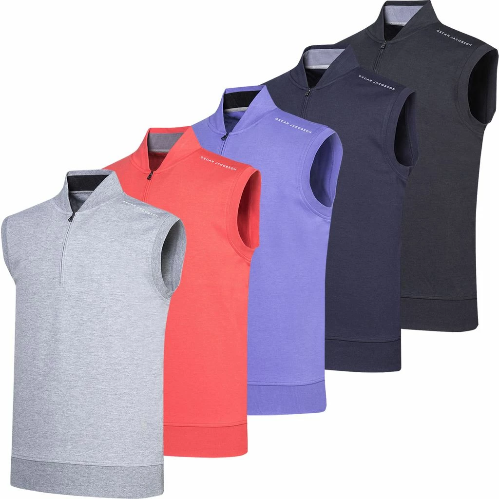 Oscar Jacobson Mens Hoff Course ¼ Zip Golf Vest - Image 2