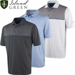 Island Green Mens Essentials Highlighted Print Golf Polo Shirt