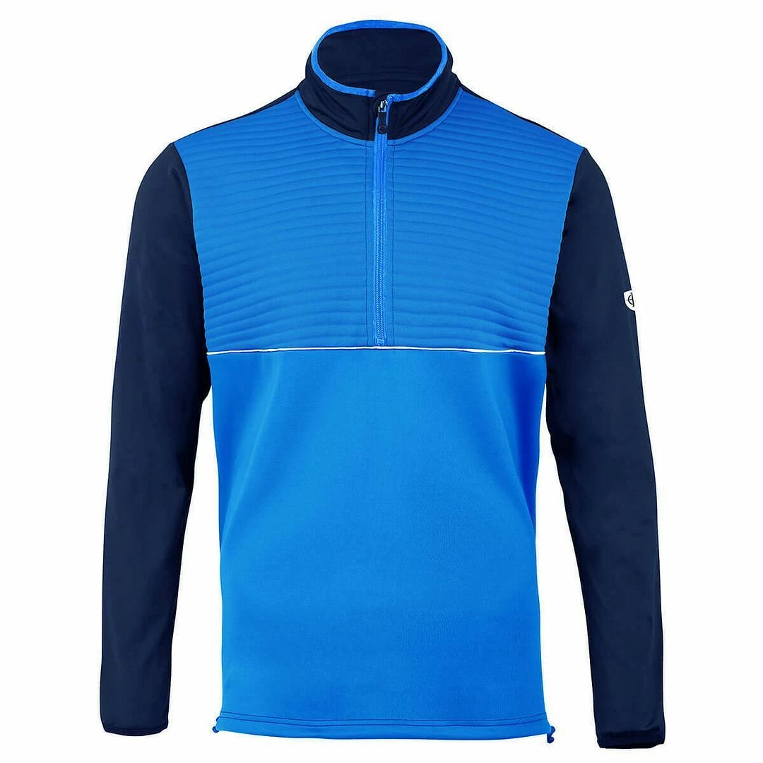 Island Green Mens 1/4 Zip Neck Top Layer Ribbed Yoke Wicking Stretch Golf Sweater - Image 3