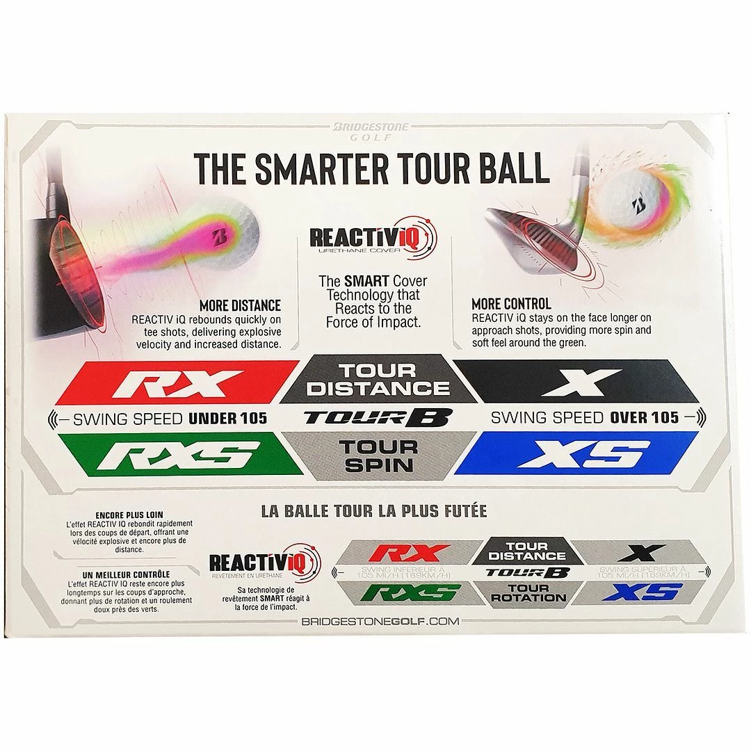 Bridgestone Golf Mens Tour B RXS Reactiv IQ Tour Spin Golf Balls - Image 6
