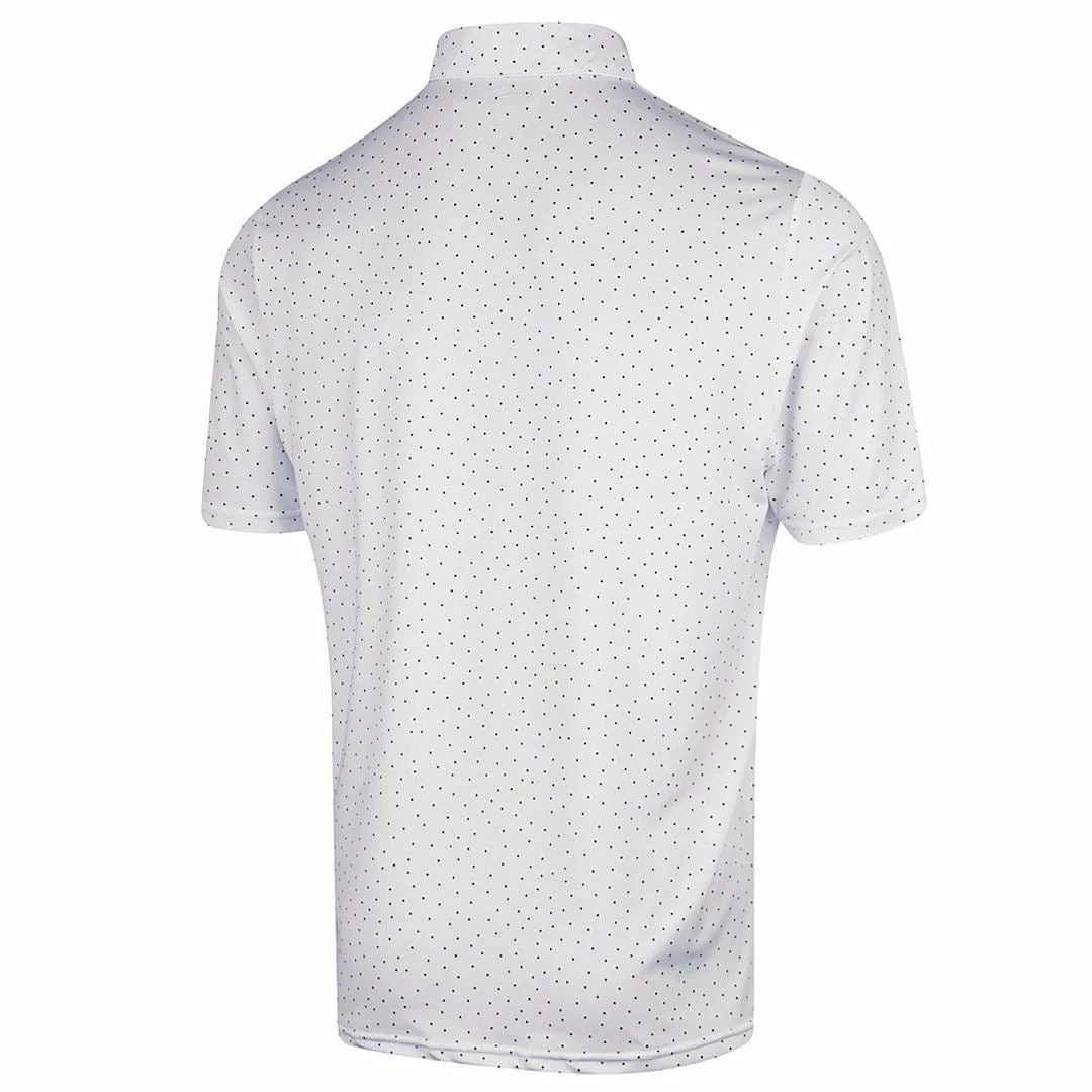 Island Green Mens Dot Print Moisture Wicking Golf Polo Shirt - Image 3