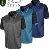 Island Green Mens Dog Tooth Check Coolpass Moisture Wicking Golf Polo Shirt