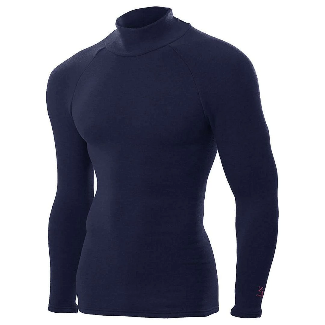 ZeroFit Mens Heat Rub The Ultimate Mock Neck Long Sleeve Top Comfort Baselayer - Image 8