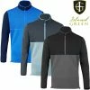 Island Green Mens 1/4 Zip Neck Top Layer Ribbed Yoke Wicking Stretch Golf Sweater