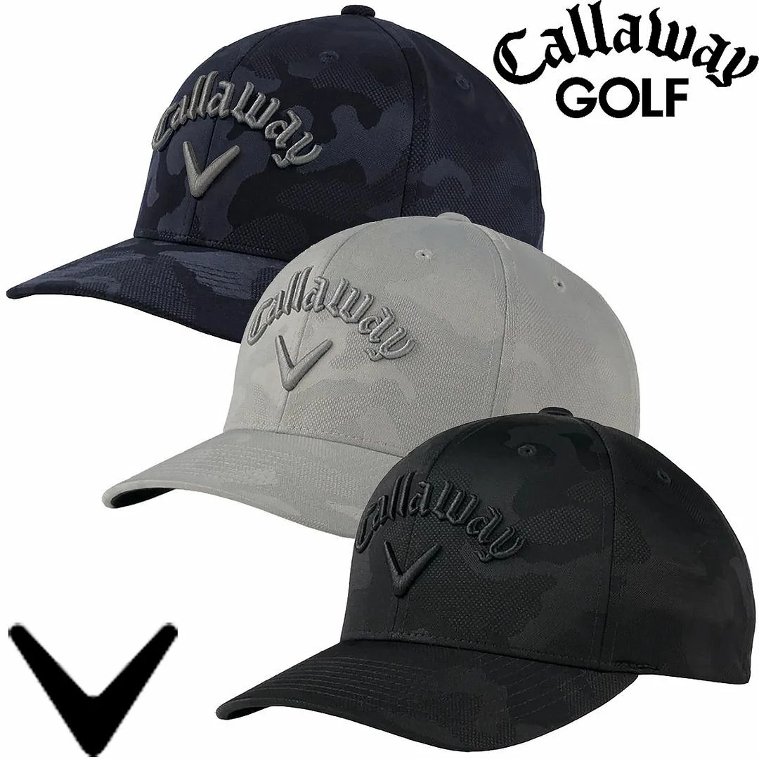 Callaway Golf Mens Camo FLEXFIT Tech Adjustable Snapback Golf Cap Hat