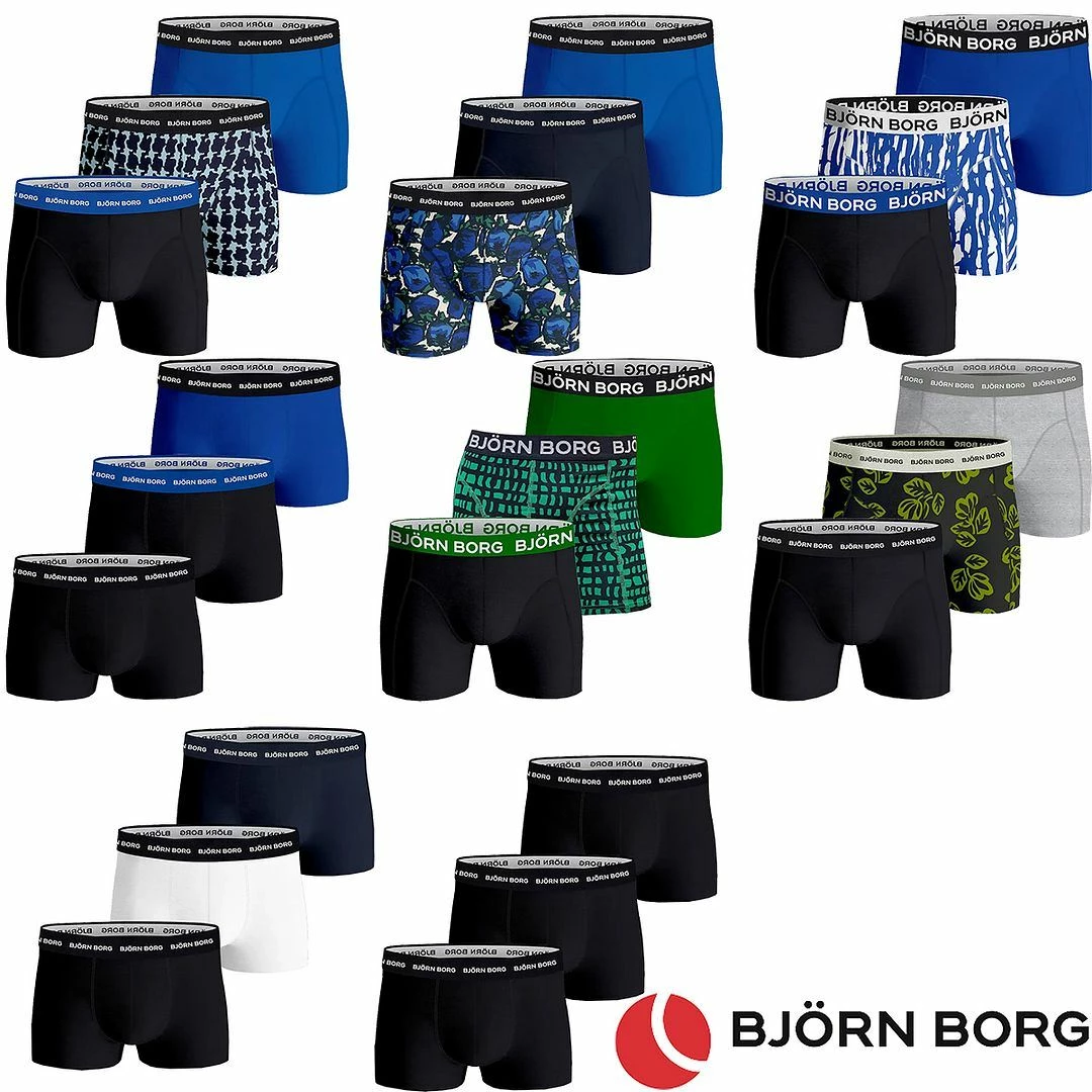 Bjorn Borg Mens Cotton Stretch Shorts Boxer Briefs Underwear Many Choices 3-PACK