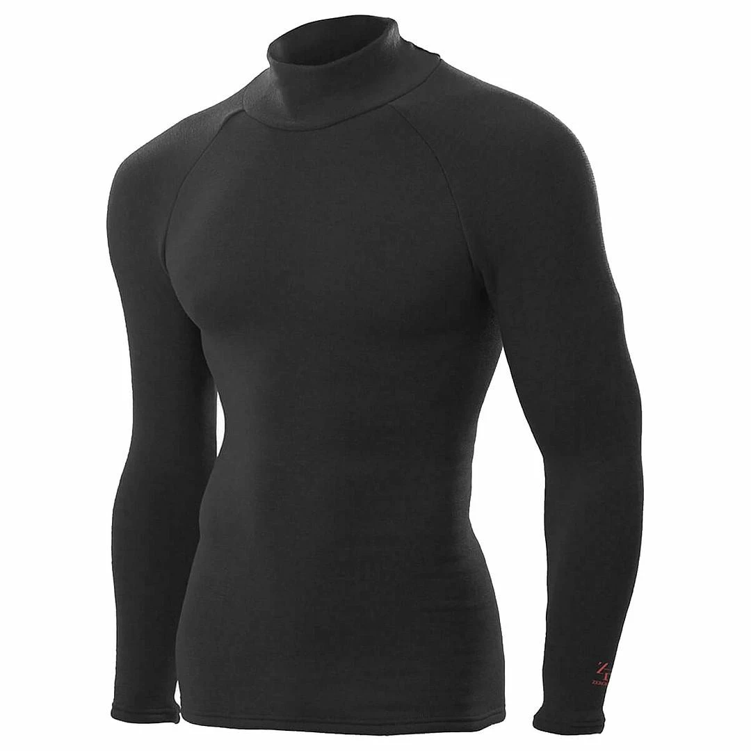 ZeroFit Mens Heat Rub The Ultimate Mock Neck Long Sleeve Top Comfort Baselayer - Image 2