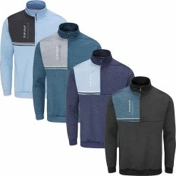 Stuburt Mens Dri-Back Roxham Sweater 1/2 Zip Neck Windproof Golf Pullover