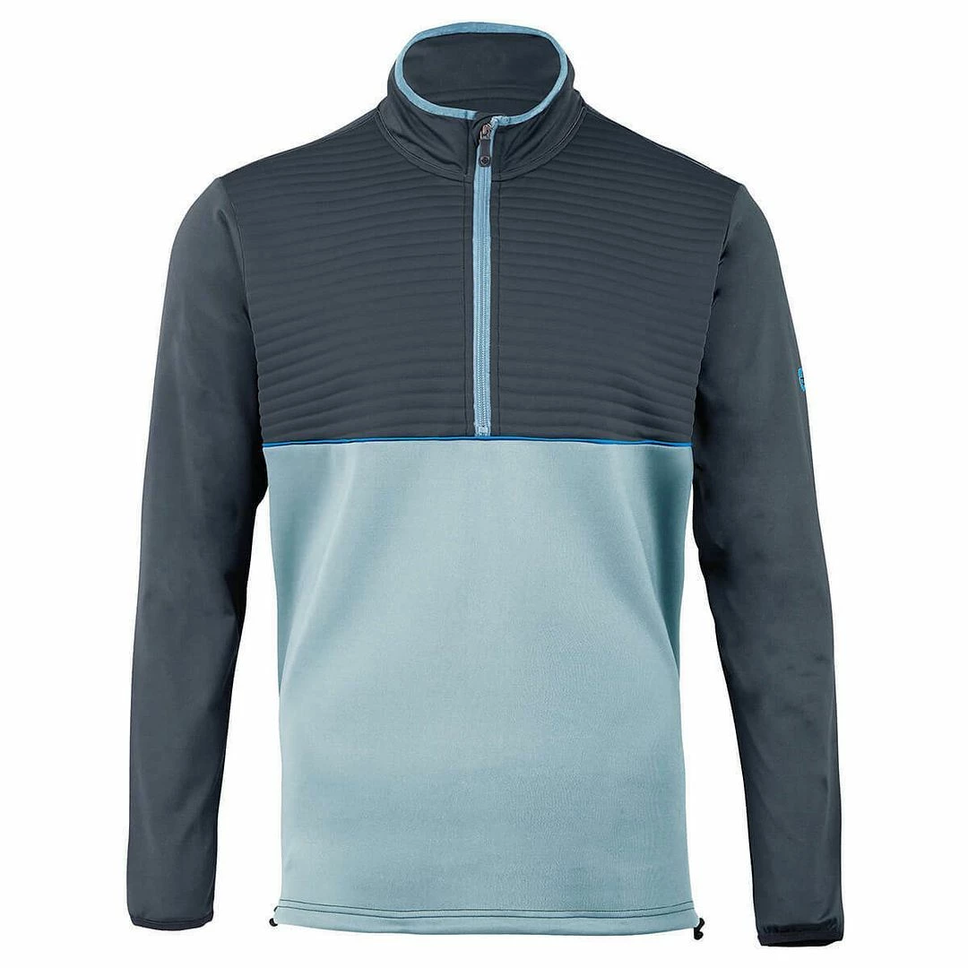 Island Green Mens 1/4 Zip Neck Top Layer Ribbed Yoke Wicking Stretch Golf Sweater - Image 4