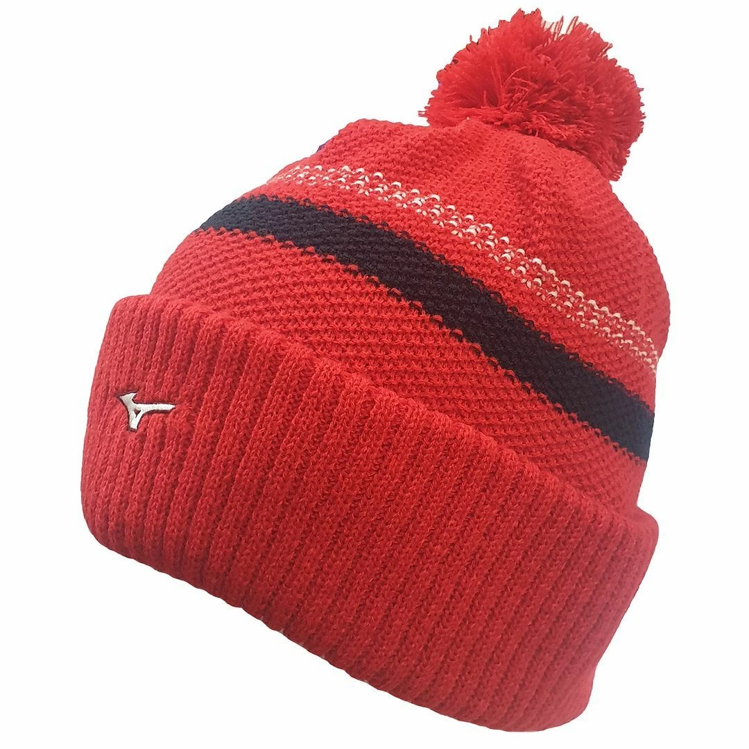 Mizuno Mens Breath Thermo Pom Pom Winter Golf Beanie Bobble Hat - Image 3