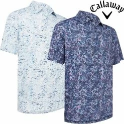 Callaway Golf Mens Geo Print Opti-Dri Swing Tech Stretch Golf Polo Shirt