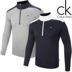 Calvin Klein Mens Force 2 Mid Layer 1/2 Zip Insulation Thermal Stretch Golf Sweater