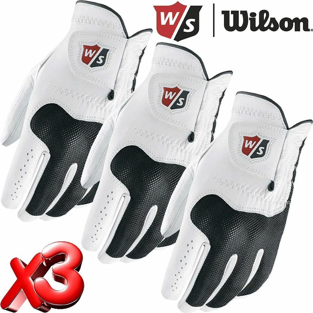 Wilson Staff Golf Conform Cabretta Leather Mens Golf Glove Left Hand Pack Of 3