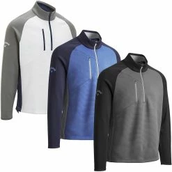 Callaway Golf Mens Blocked Ottoman 1/4 Zip Thermal Sweater SwingTech Golf Pullover