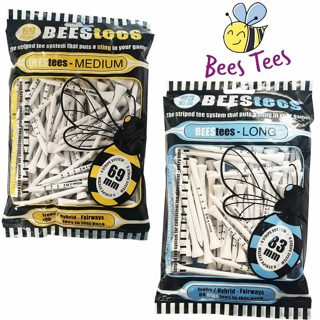 Bees Tees Golf Wooden All Lengths Golf Tees Bumper Pack