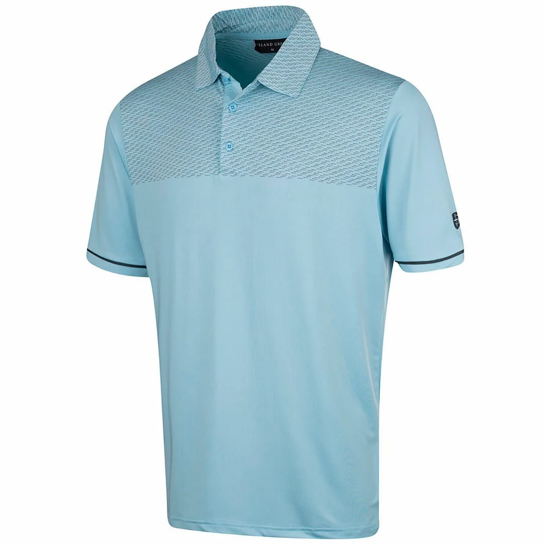 Island Green Mens Dash Sublimation Print Golf Polo Shirt - Image 3