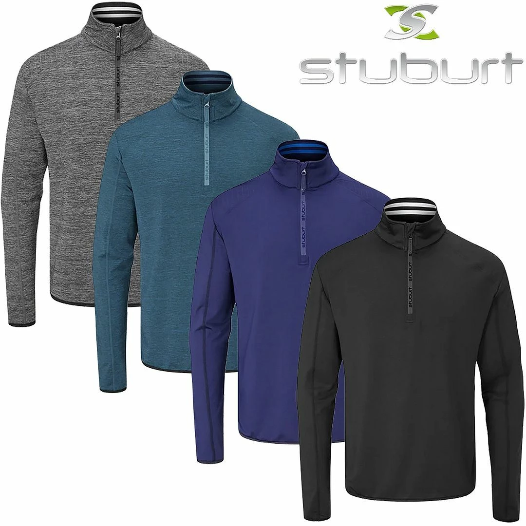 Stuburt Mens Avalanche Mid Layer 1/2 Zip Thermal Water Resistant Golf Sweater