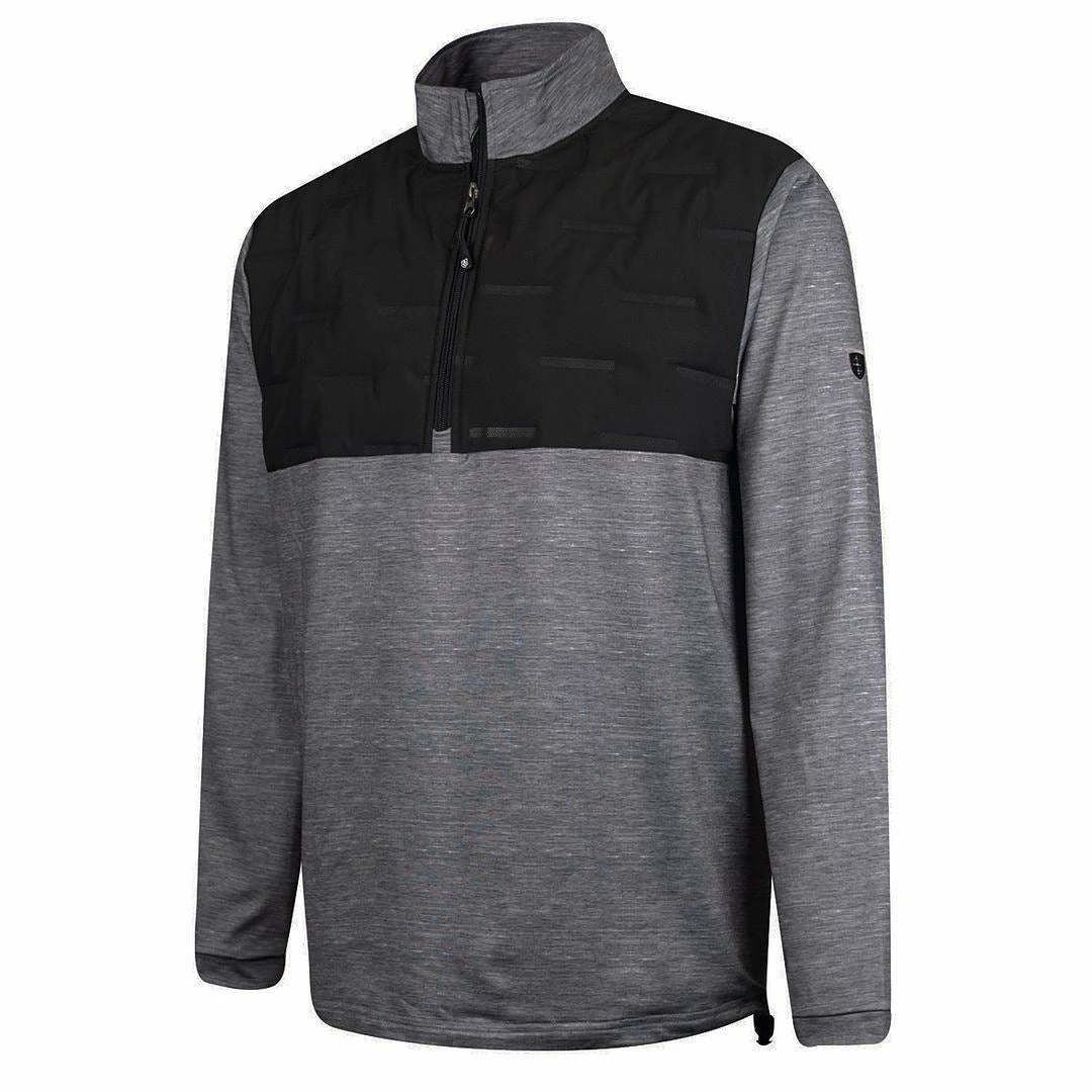 Island Green Mens 1/2 Zip Neck Top Layer Heat Welded Paded Yoke Stretch Golf Sweater - Image 5