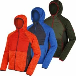 Regatta Mens Rocknell Hooded Hybrid Marl Fleece Jacket