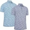 Callaway Golf Mens Filtered Floral Print Opti-Dri Stretch Golf Polo Shirt