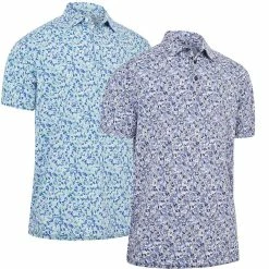 Callaway Golf Mens Filtered Floral Print Opti-Dri Stretch Golf Polo Shirt