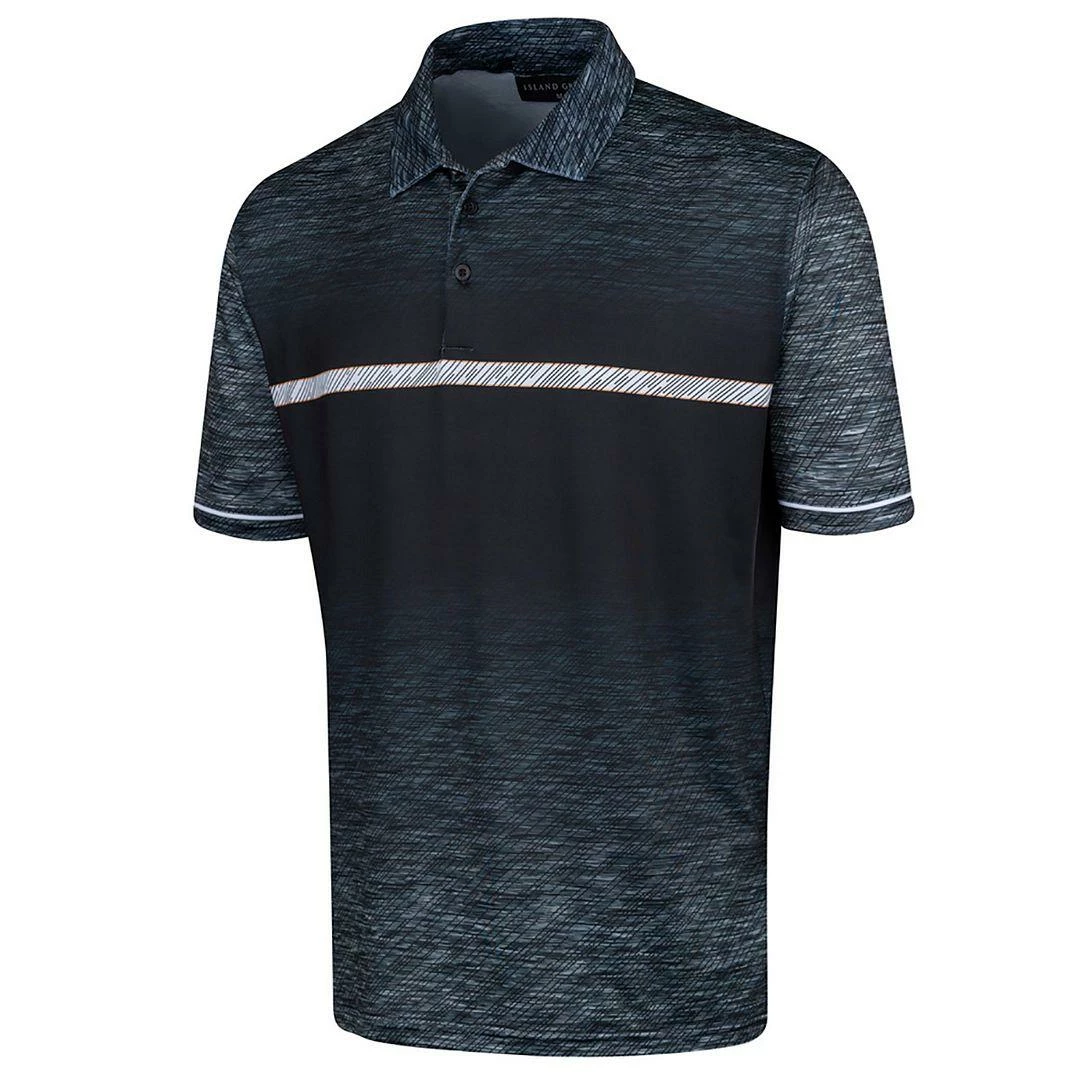 Island Green Mens Gradient Sublimated Print Golf Polo Shirt - Image 2
