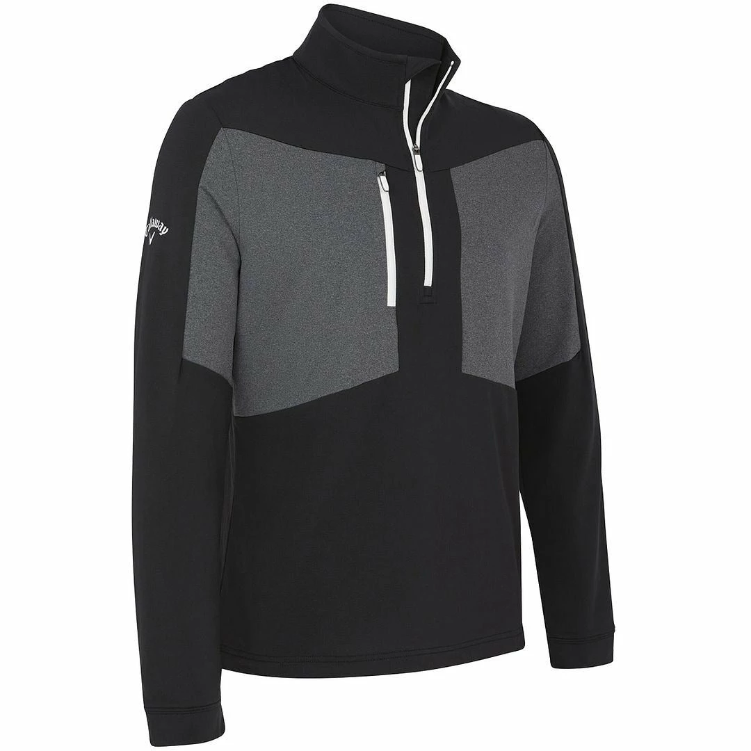Callaway Golf Mens Aquapel Mixed Media 1/4 Zip Water Repellent Golf Pullover Sweater - Image 2