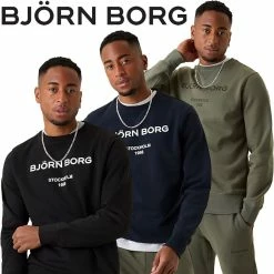 Bjorn Borg Mens Soft Fleece Crewneck Sweater Pullover
