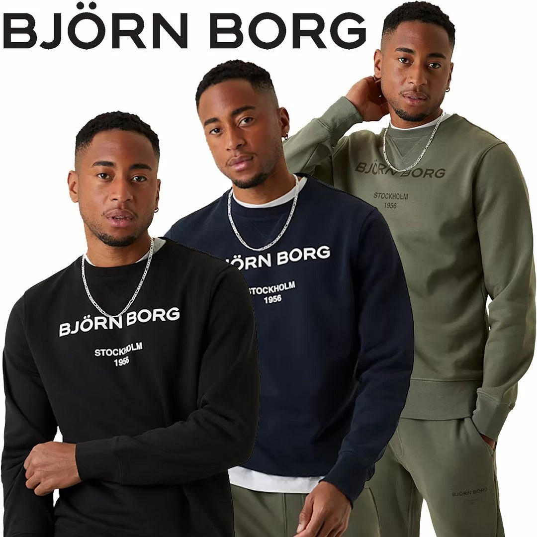 Bjorn Borg Mens Soft Fleece Crewneck Sweater Pullover