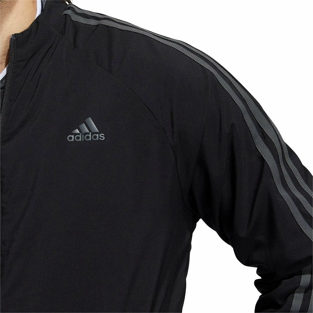 ADIDAS Golf Mens 3-Stripes Primegreen Fully Lined Full Zip Stretch Golf Jacket - Image 7