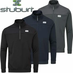 Stuburt Golf Mens Active Tech Windproof Half Zip Neck Thermal Golf Pullover Sweater