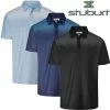 Stuburt Golf Mens Pebble Breathable DRI-Back Moisture Wicking Golf Polo Shirt
