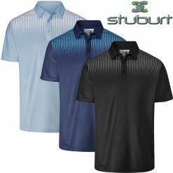 Stuburt Golf Mens Pebble Breathable DRI-Back Moisture Wicking Golf Polo Shirt