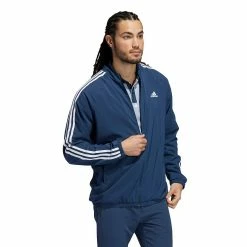 ADIDAS Golf Mens 3-Stripes Primegreen Fully Lined Full Zip Stretch Golf Jacket