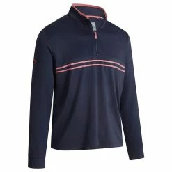 Callaway Golf Mens Textured Print 1/4 Zip Thermal Golf Sweater Pullover