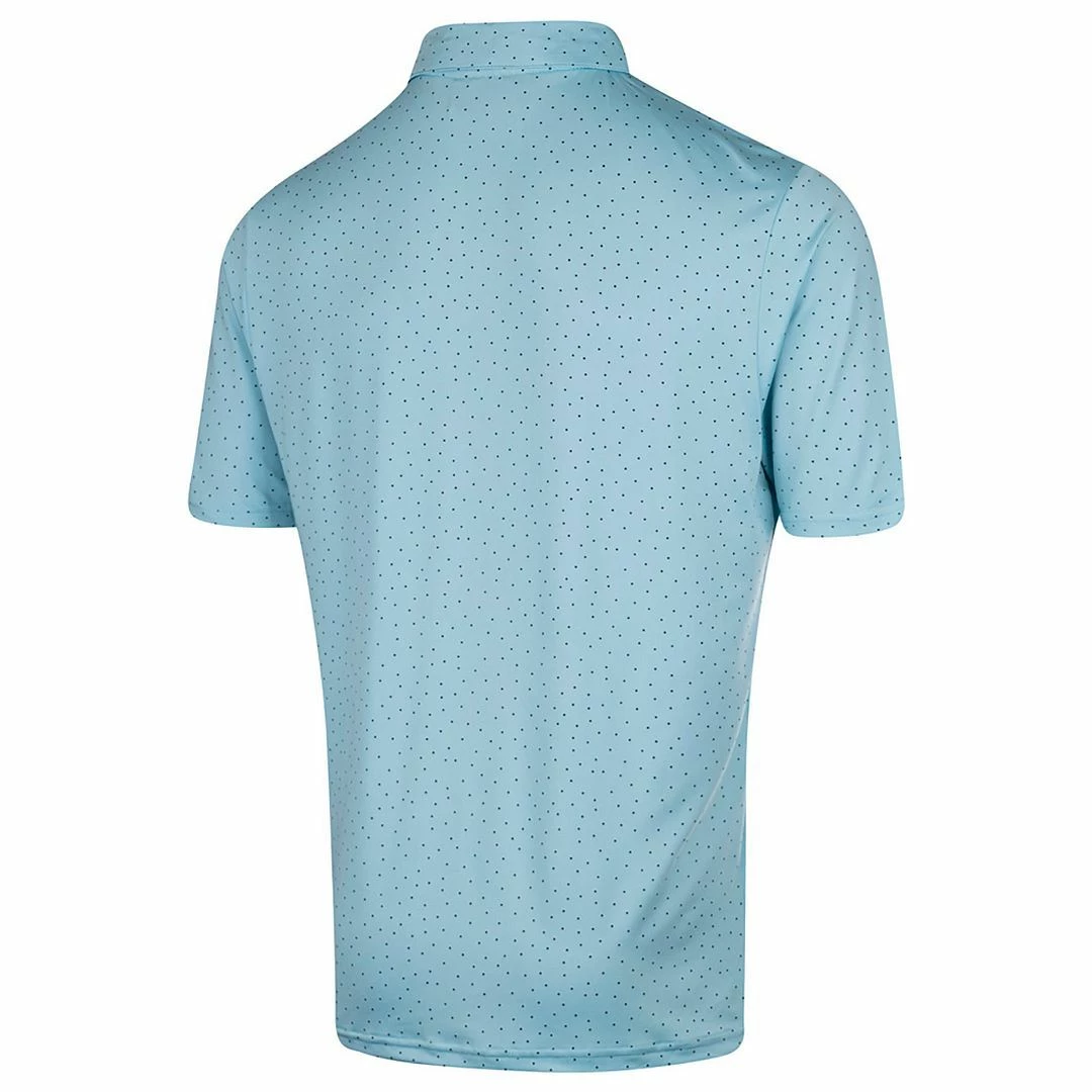 Island Green Mens Dot Print Moisture Wicking Golf Polo Shirt - Image 5