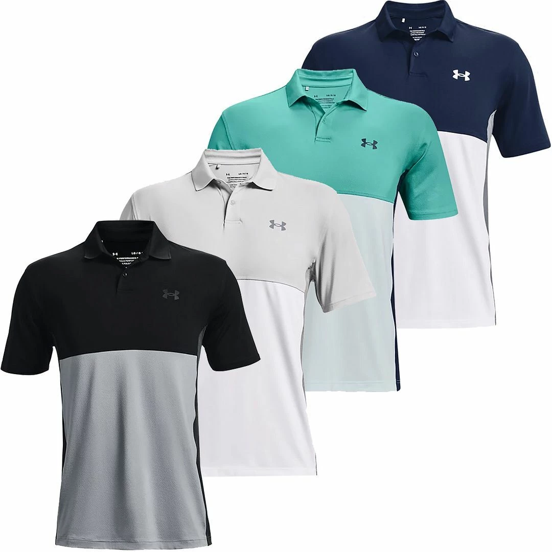 Under Armour Golf Mens UA Performance Blocked Polo Stretch Golf Polo Shirt