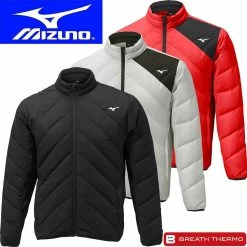 Mizuno Golf Mens Breath Thermo Move Down Full Zip Padded Top Coat Golf Jacket