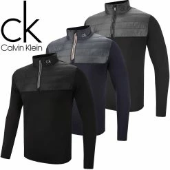 Calvin Klein Mens Hybrid Quilted 1/4 Zip Thermal Water Resistant Golf Jacket