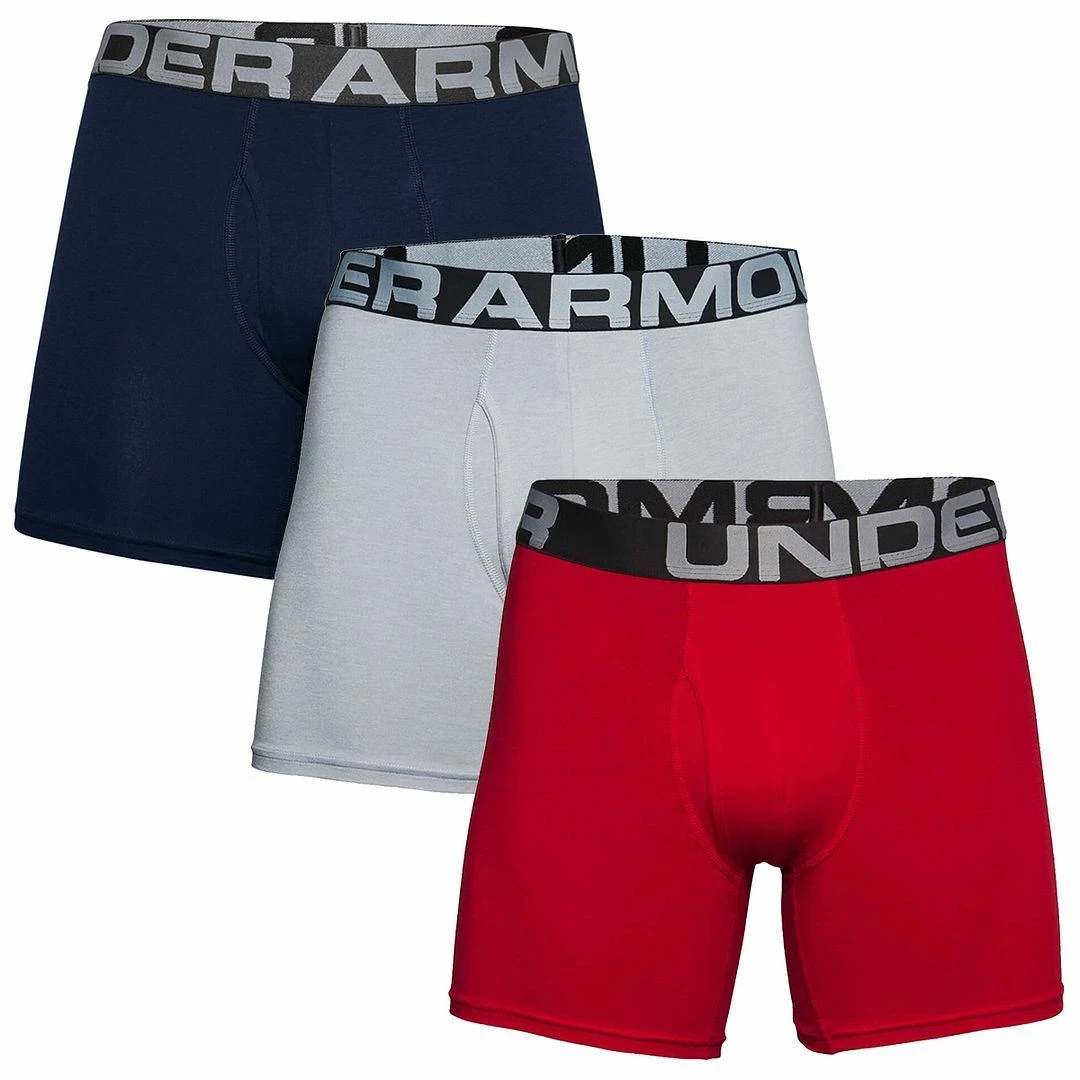 Under Armour Mens UA Charged Cotton 6" Stretch BoxerJock Underwear 3-Pack - Image 4