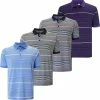 Callaway Golf Mens Opti-Dri 3 Colour Stripe Golf Polo Shirt