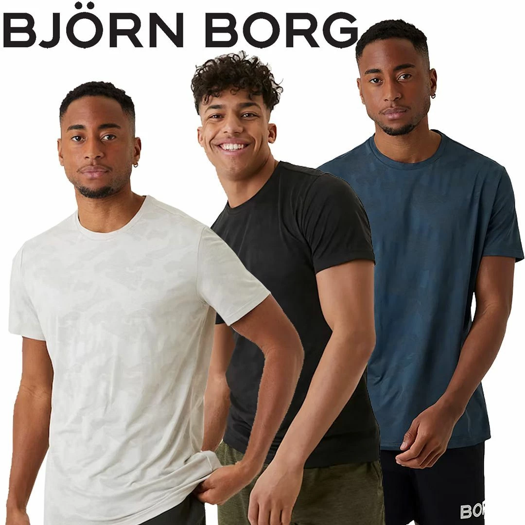 Bjorn Borg Mens Light Performance Short Sleeve Top Sport Gym Tee T-shirt