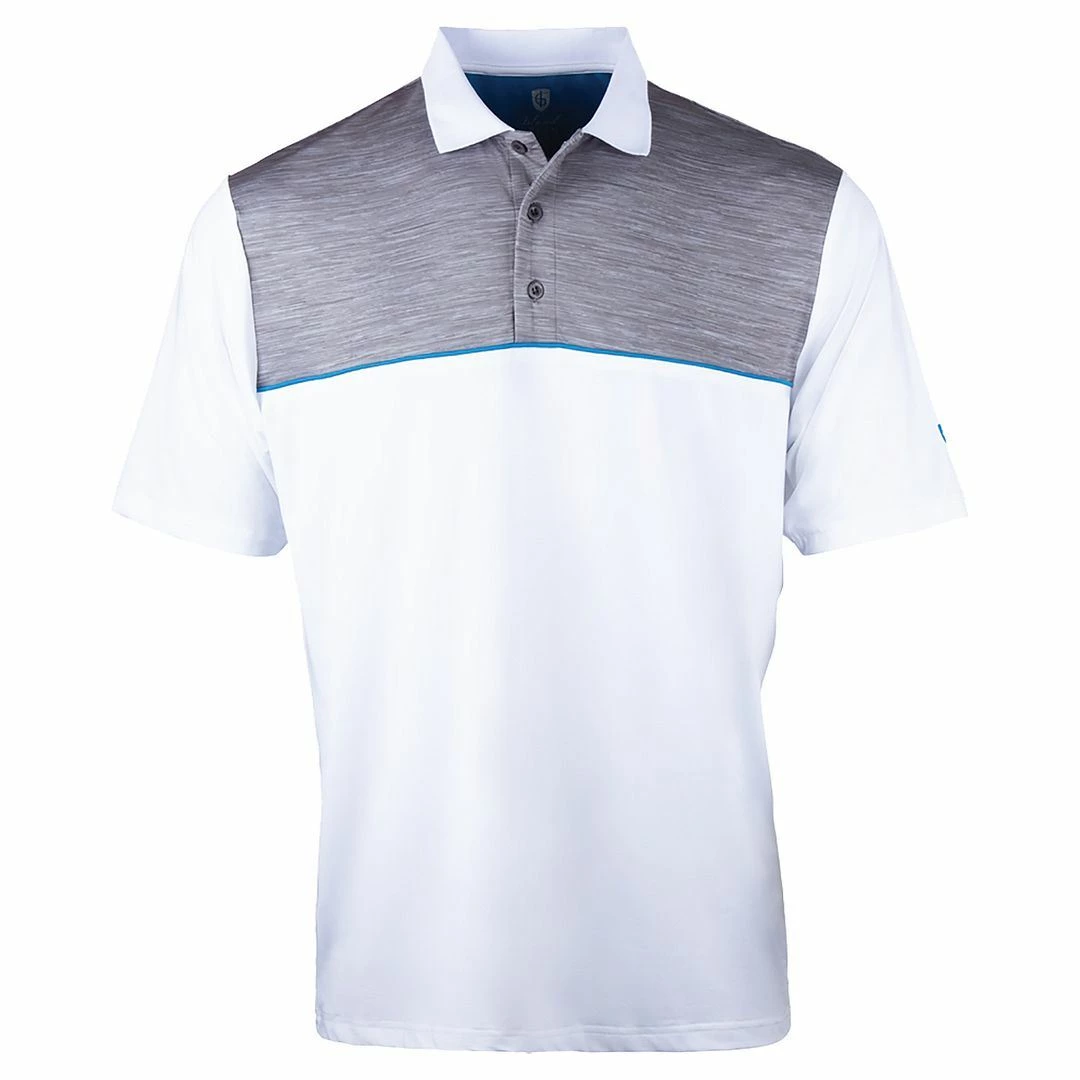 Island Green Mens Essentials Highlighted Print Golf Polo Shirt - Image 5