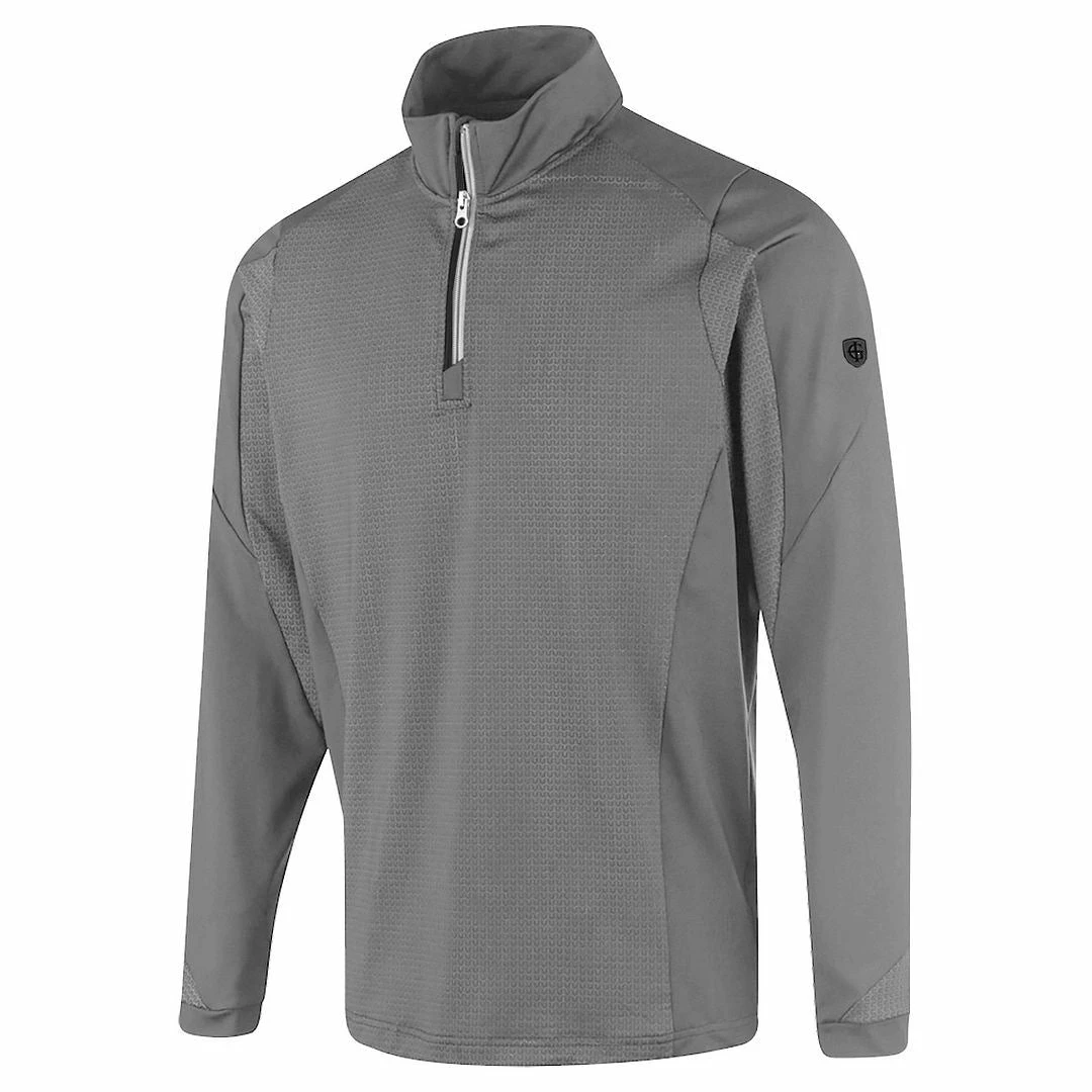 Island Green Mens Geometric Print Moisture Wicking Top Layer 1/4 Zip Stretch Golf Sweater - Image 5