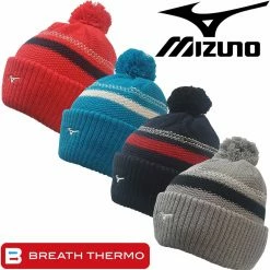 Mizuno Mens Breath Thermo Pom Pom Winter Golf Beanie Bobble Hat