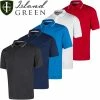 Island Green Mens Essentials Plain Performance Moisture Wicking Golf Polo Shirt