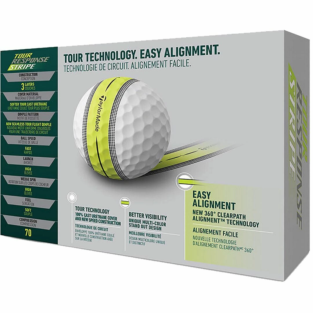TaylorMade Golf Unisex TOUR Response Stripe Multicolour Golf Balls - Image 3
