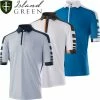 Island Green Mens Panelled Coolpass Breathable Moisture Wicking Golf Polo Shirt