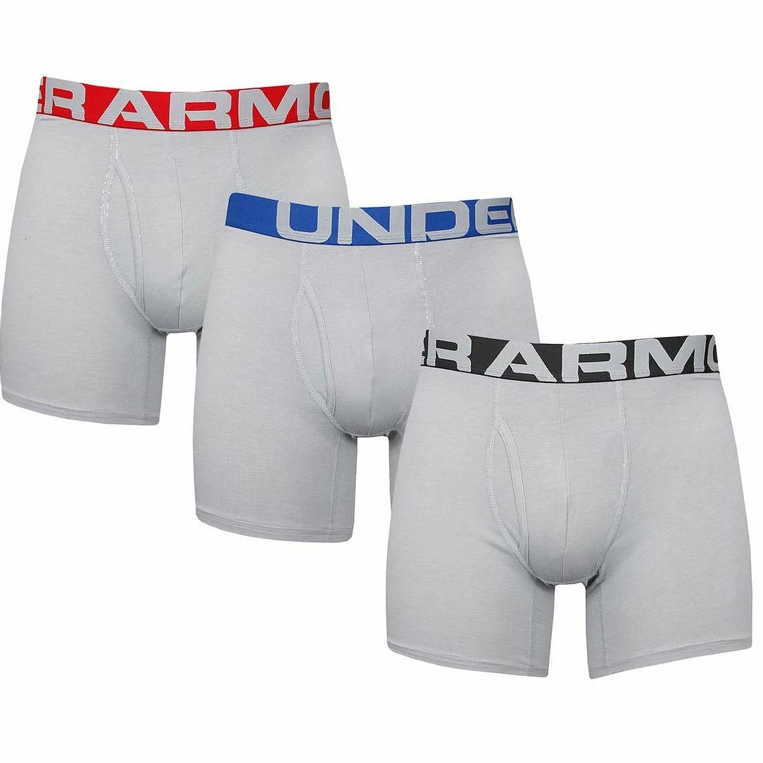Under Armour Mens UA Charged Cotton 6" Stretch BoxerJock Underwear 3-Pack - Image 6